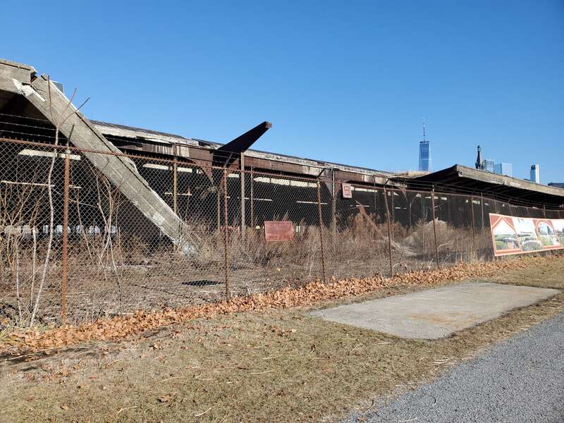 The trainshed at Communipaw Terminal (Central Railroad of New Jersey Terminal) in December 2024