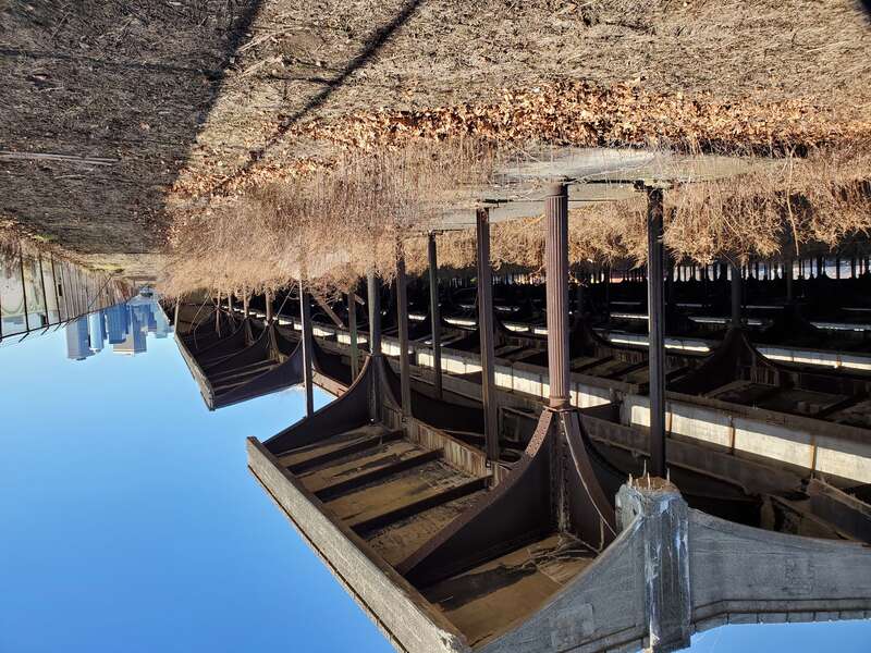 The trainshed at Communipaw Terminal (Central Railroad of New Jersey Terminal) in December 2024