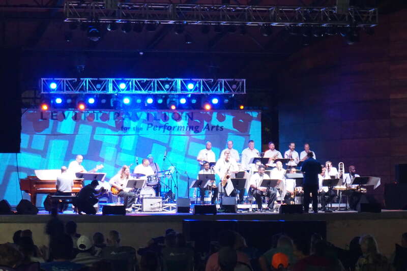 The University of Texas at Arlington Jazz Orchestra performing at the Levitt Pavilion in Arlington, Texas (United States).