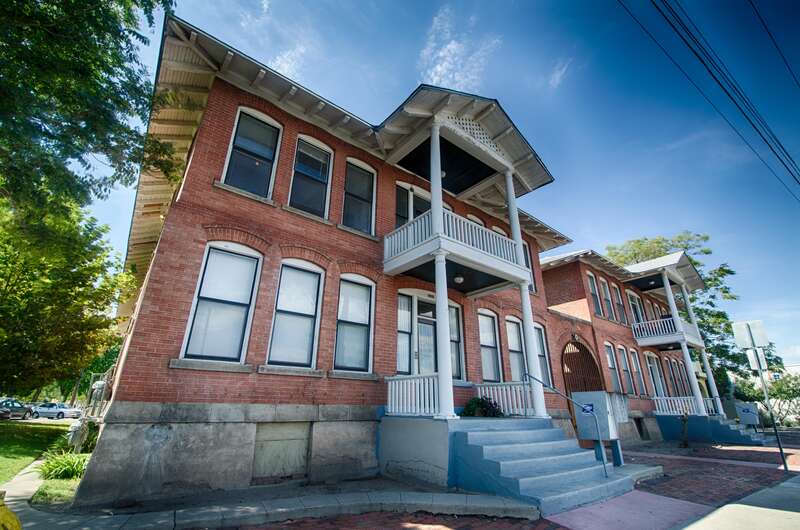 These old buildings are located right on Central Avenue (Route 66) near downtown Albuquerque.  They are still being used as apartments.
