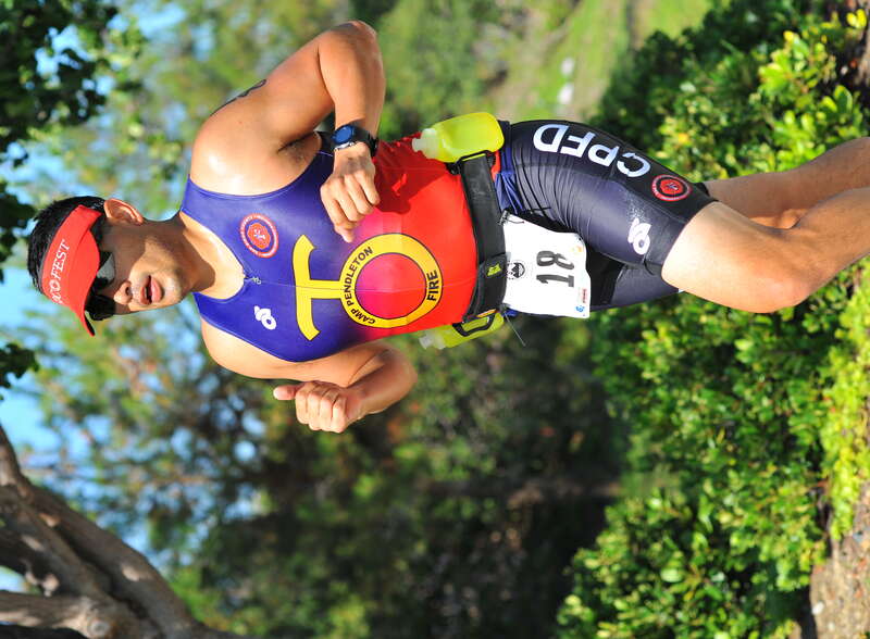 William Armas of Chula Vista, CA, starts out on his run in the 2014 Chula Vista Challenge Olympic Triathlon in the 35-39 Male division. Armas finished 142nd overall out of 267 participants and 23rd in his division.

GUF_5849_cr