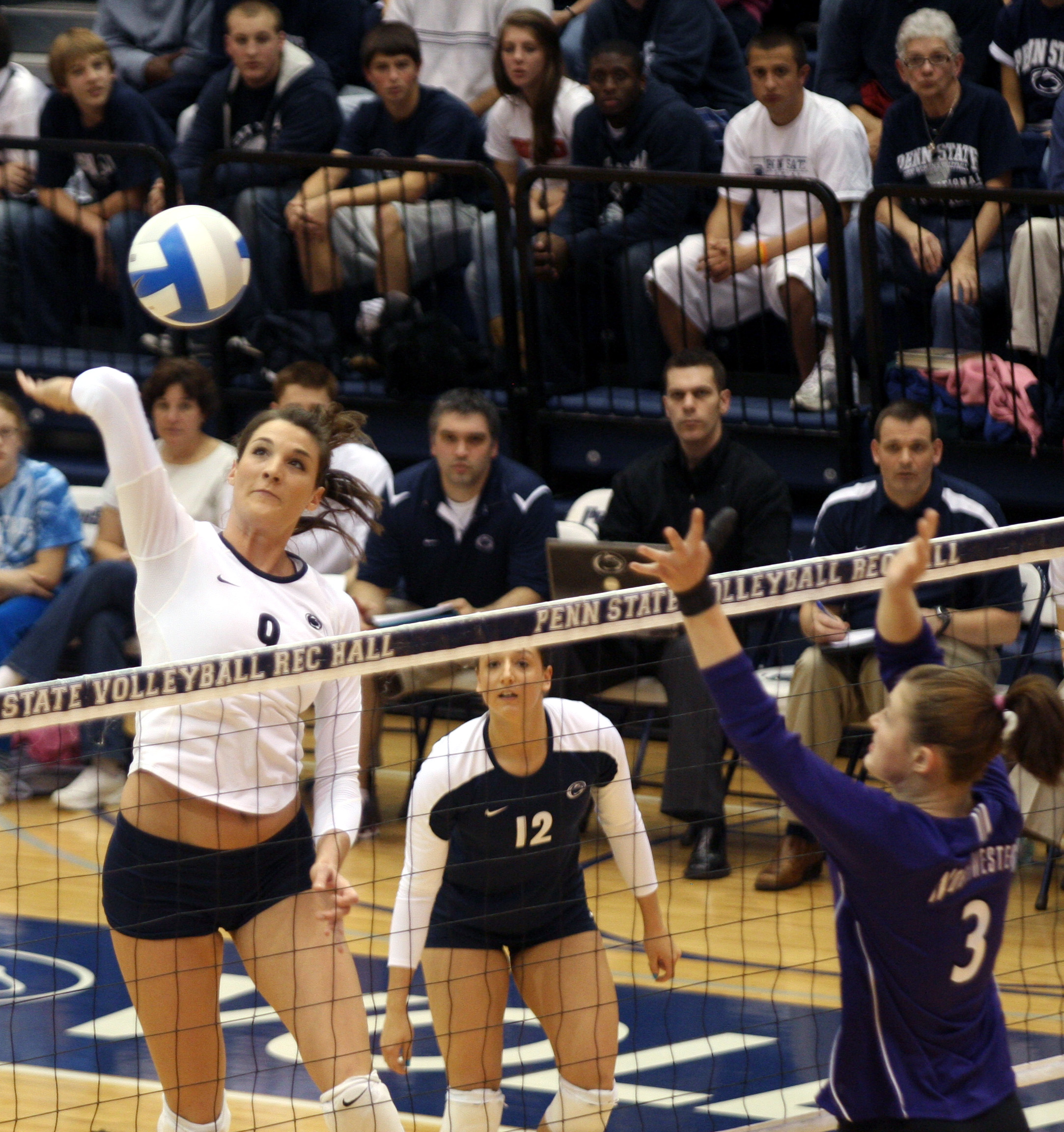 Brown spiking in a match against Northwestern on 14 November 2009. Penn State won 3–0.