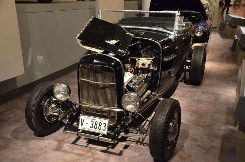 For about 6 weeks in January and February, the Henry Ford museum in Dearborn, Michigan opens the hoods on about 50 of it's iconic vehicles.  Here is a photo of one of the vehicles on display.