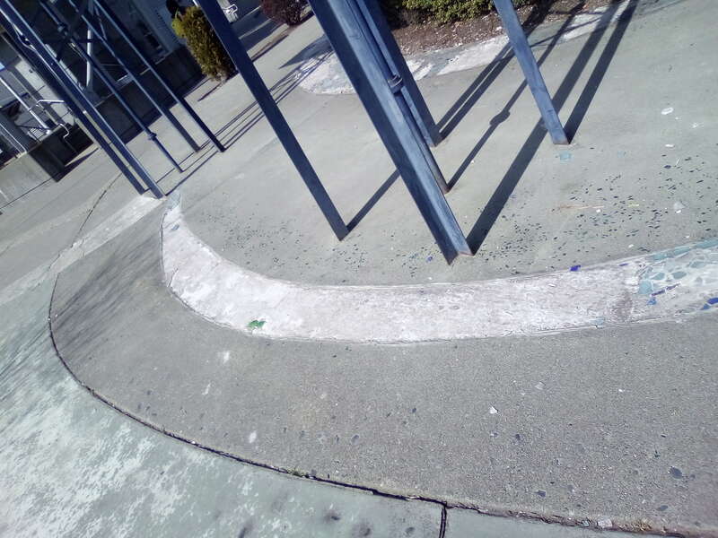 Disintegrating mosaic at Kent station.