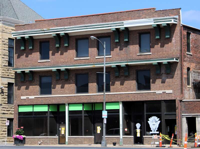 210 W. 4th St., aka the Frey Apartments, in Downtown Davenport, Iowa. A 1914 renovation an expansion of a c. 1880 building. The third floor was added at that time.