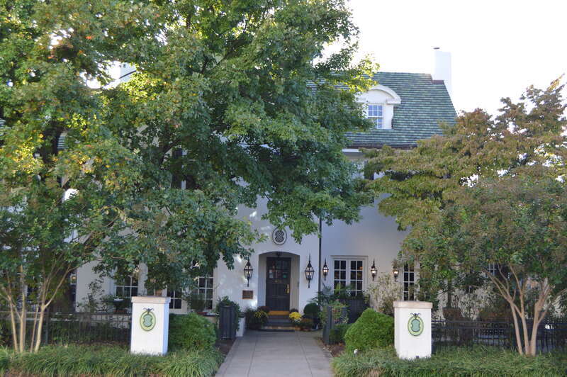 Front of the Agnew Hunter Bahnson House, located on Spring Street south of Fifth Street in Winston-Salem, North Carolina, United States.  Built in 1920, it is listed on the National Register of Historic Places.