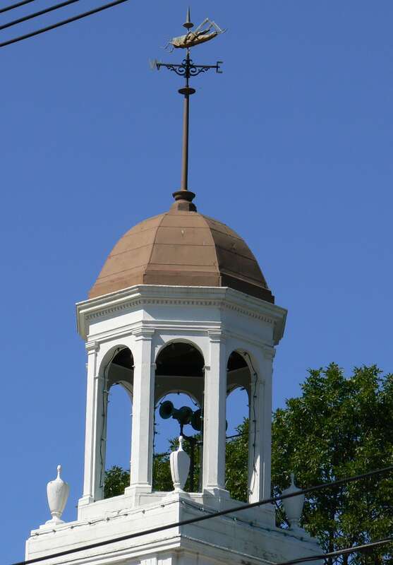 Photograph of the cupola of the historic Highland Hose House fire station in Arlington.