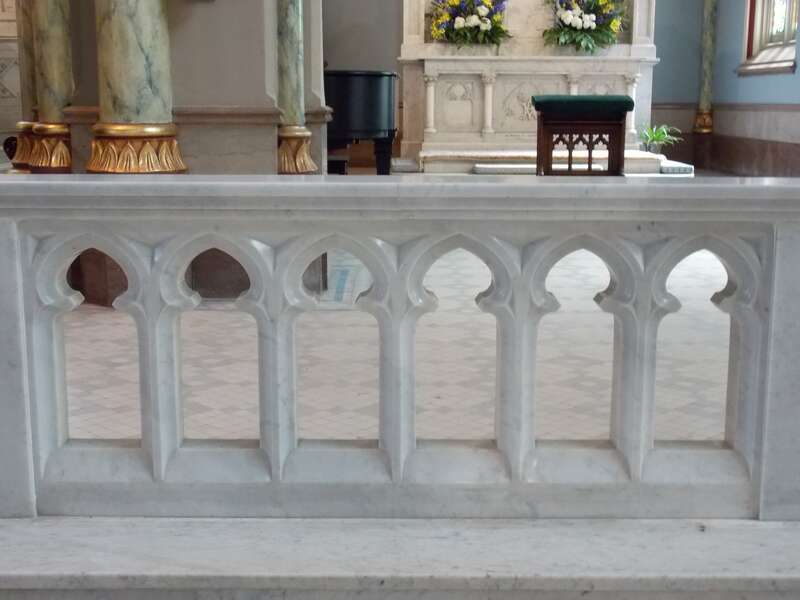 The communion rail in the Cathedral of St. John the Baptist in Savannah, Georgia.