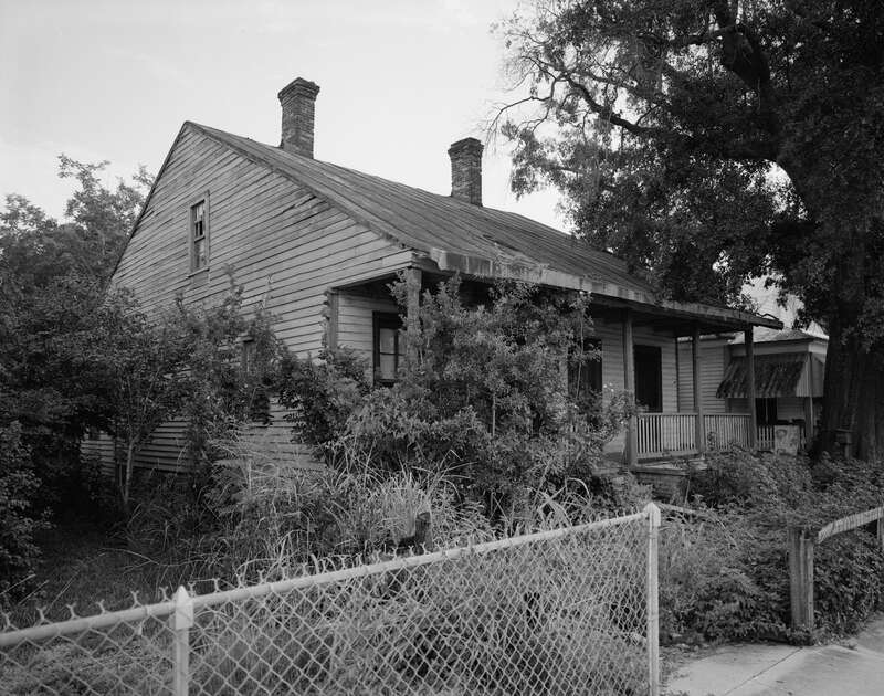 Front of the Charles Lavalle House, located at 203 E. Church Street in Pensacola, Florida, United States.  Built in 1803, it is listed on the National Register of Historic Places.