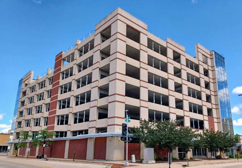 City of Dubuque, Central Avenue Parking Ramp, NW corner