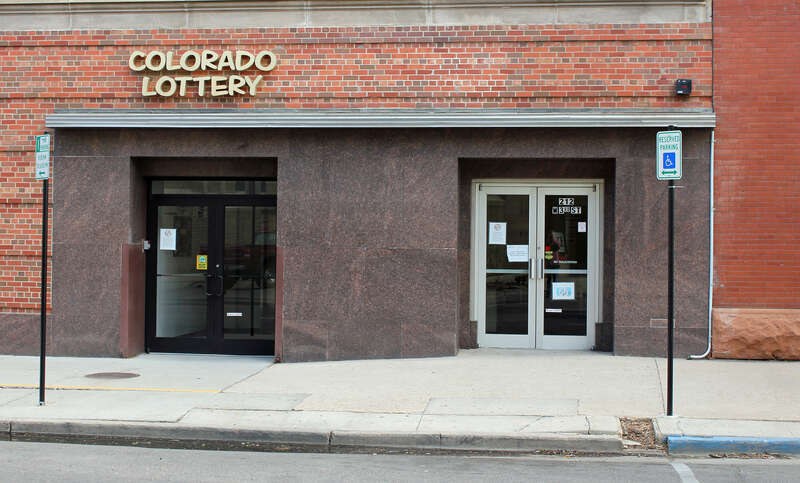 The entrance to the Colorado Lottery Headquarters. The Colorado Lottery is located at 212 West 3rd Street, Suite 210, Pueblo, CO 81003.