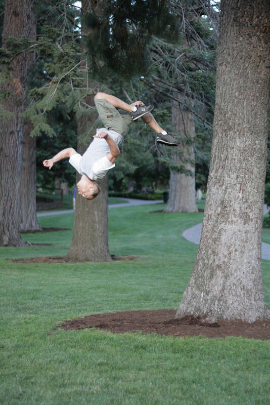 Drake Park - tree flip - josh