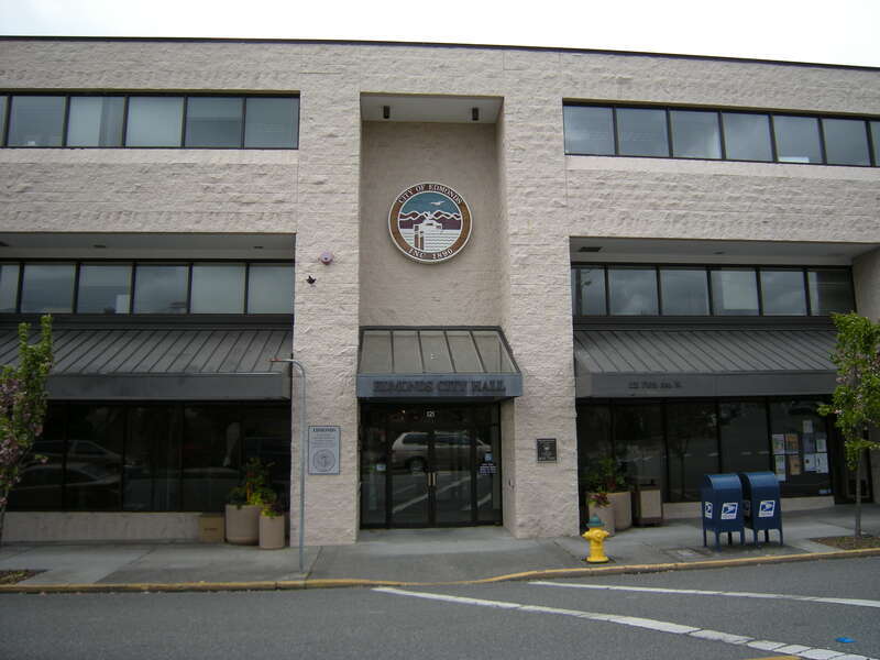 City Hall on 5th Avenue near Main Street, Edmonds, Washington.