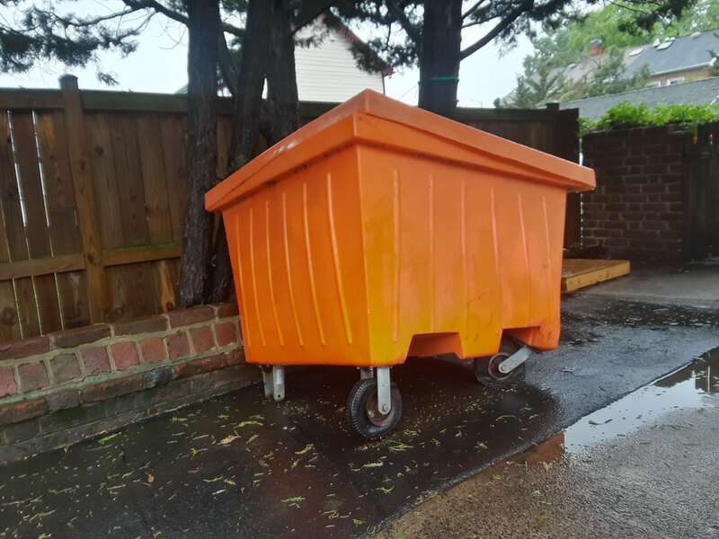 Broken dumpster in Alexandria, Virginia