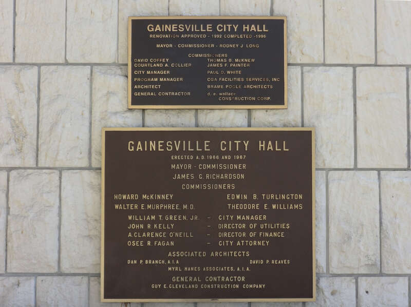 Gainesville City Hall plaques, Gainesville, Alachua County, Florida