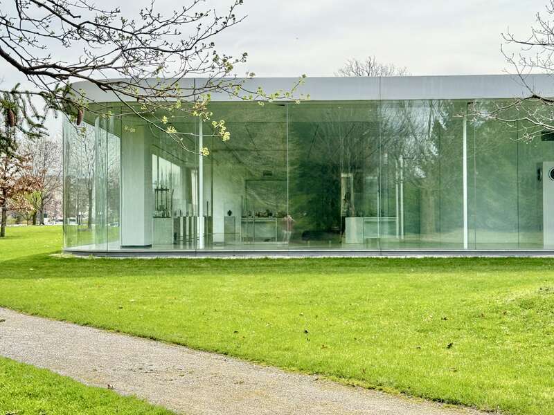 Completed in 2006, this Contemporary building was designed by Kazuyo Sejima and Ryue Nishizawa of SANAA to serve as an annex to the Toledo Museum of Art, known as the Glass Pavilion.  Celebrating the heritage of Toledo as a major center of glass