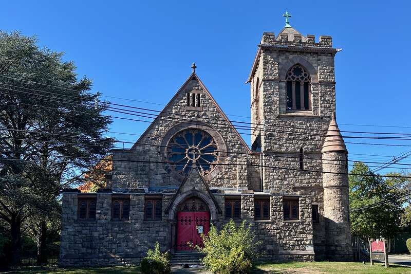 View of Grace Episcopal Church from 7th Street in Plainfield, New Jersey.