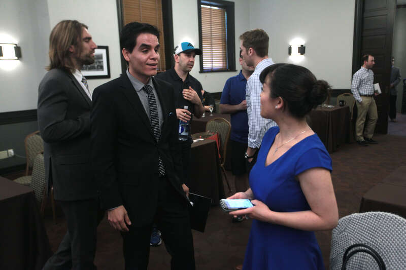 State Representative Juan Mendez speaking with attendees at an event titled &quot;How to Get Elected Before You Are 30&quot; hosted by the Center for Political Thought &amp;amp; Leadership at Arizona State University in Tempe, Arizona.

Please attribute to Gage