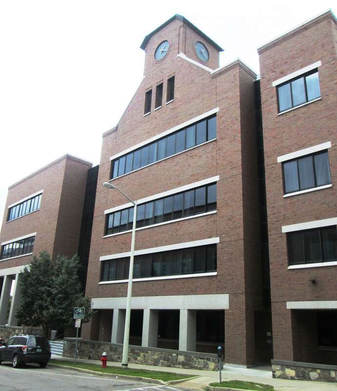 The Judge Edward J. Costello Courthouse at 32 Cherry Street between Battery and Pine Streets in Burlington, Vermont was built in 1968. ([Solurce: [1])