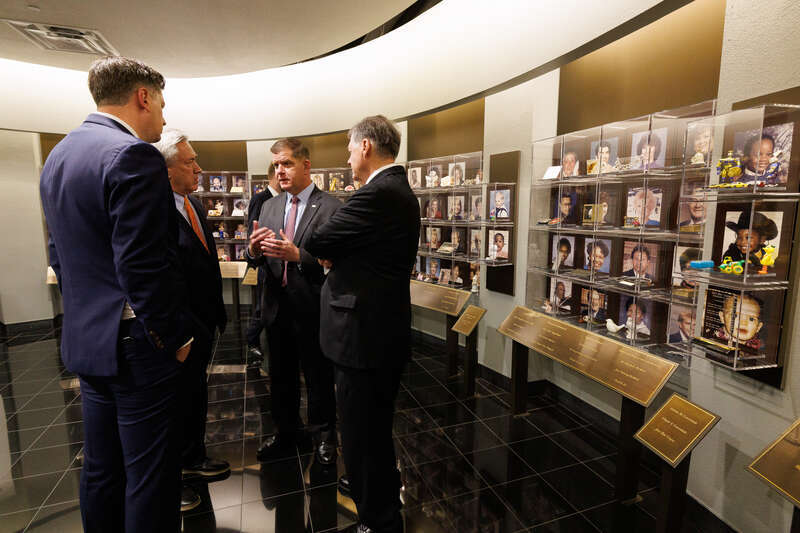 4 May 2022  -Oklahoma City, OK - U.S. Secretary of Labor Marty J. Walsh, Rep. Thomas Cole and Mayor David Holt visit the Oklahoma City National Memorial.

Official Department of Labor Photograph***
Photographs taken by the federal government are
