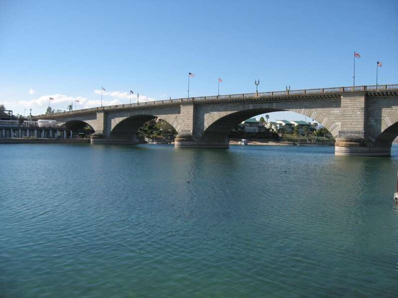 The London Bridge, currently located in Lake Havasu City, Arizona, USA, was originally constructed in London, in 1831. The bridge was the last project of engineer John Rennie and completed by his son, also named John Rennie. By 1962, the bridge was