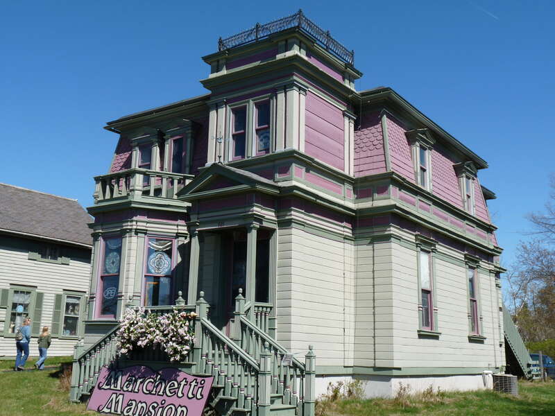 The Louis Marchetti house in Wausau, Wisconsin was built in 1878, designed in Second Empire style. Marchetti immigrated from Austria around 1867, worked in the lumber industry, studied law, became lawyer, judge and mayor of Wausau, and wrote the 1913