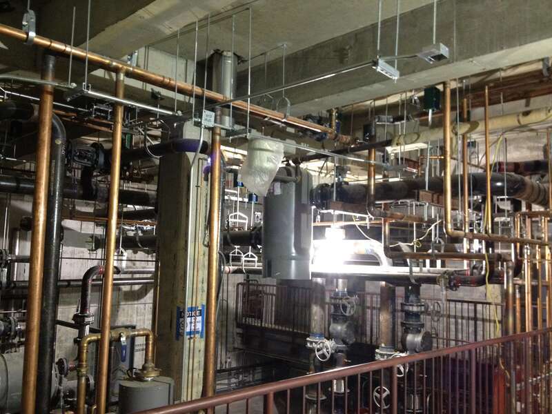 One of the MEP rooms in a building at Virginia Tech, in the Center for the Performing Arts