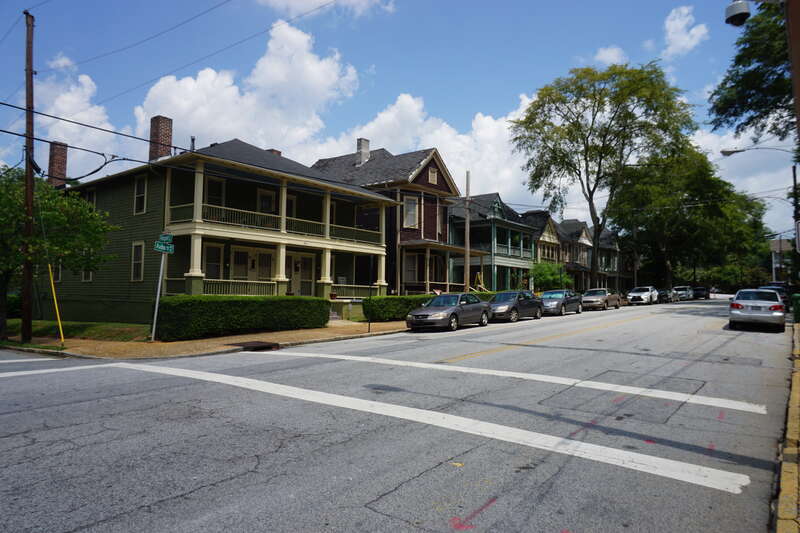 Auburn Avenue at the Martin Luther King Jr. National Historic Site in Atlanta, Georgia (United States).