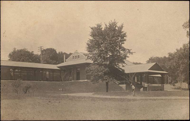 Divided back postcard of Methuen station
