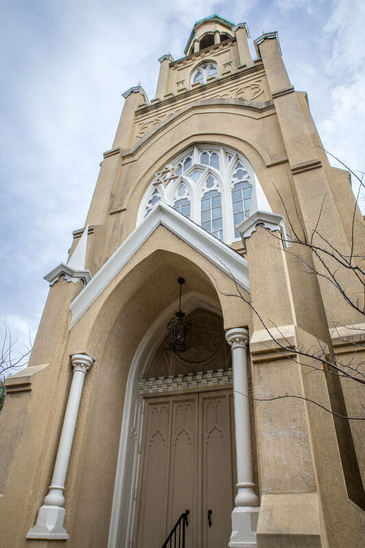 Exterior of the Mickve Israel Synagogue in Savannah, GA