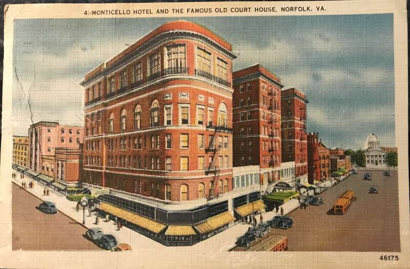 Rebuilt Monticello Hotel, Norfolk, Virginia USA after the 1918 fire
