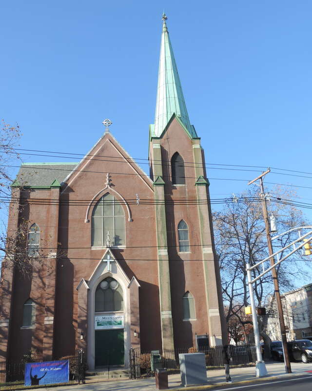 Looking northwest across the Boulevard at Muungano SDA Church on a sunny midday