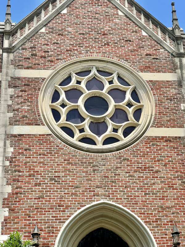 Built in 1931, this Gothic Revival-style building was constructed for the congregation of St. Mary’s Catholic Church, which was founded in 1902, and was originally located in an old Victorian-era mansion and a wood-frame chapel to the rear (north) of