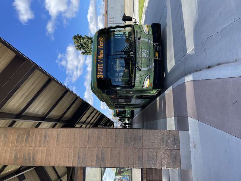 GO Transit Route 3 at the Oshkosh Transit Center from the front.