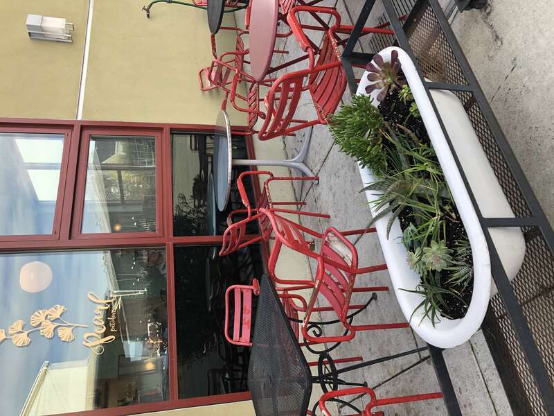 Patio and succulent planter at Pearl in Petaluma, California
