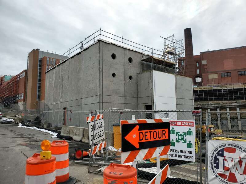 Pearl Street Substation at Gilman Square station under construction in November 2020