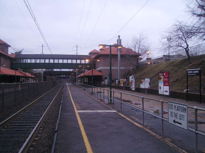 The Perth Amboy New Jersey Transit station in Perth Amboy, New Jersey.