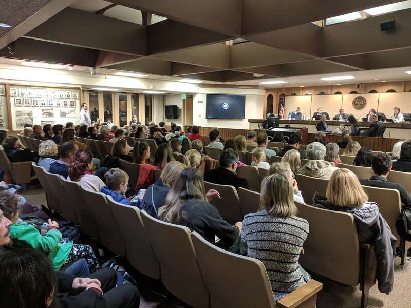 A meeting of the town Planning Commission in Campbell, California.