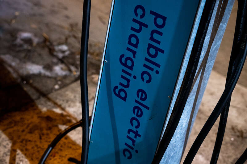 A public electric vehicle charging station in Minneapolis.