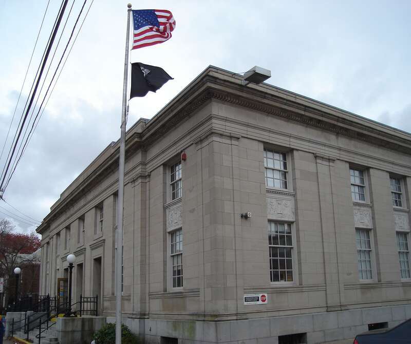 US Post Office-Quincy Main building in Quincy, Massachusetts, built in 1909 and added to the National Register of Historic Places in 1986. External link: http://thomascranelibrary.org/htm/246.htm
