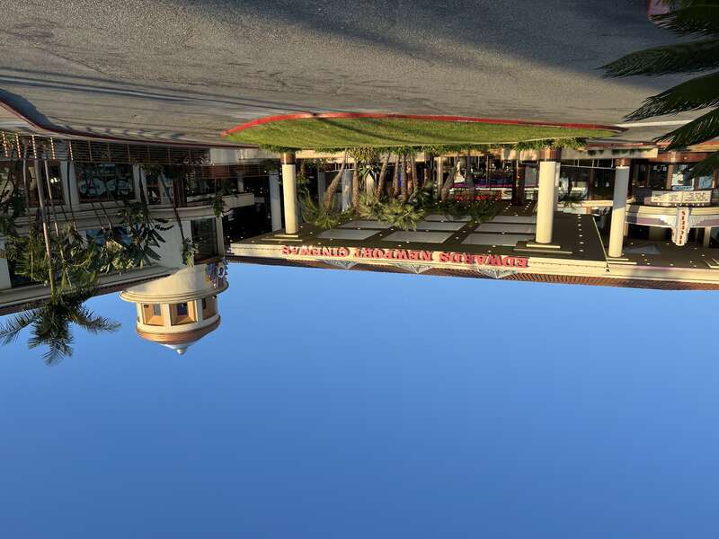 The facade of the Regal Edwards Big Newport theater in Newport Beach, California. This movie theater complex was the flagship location of the former  chain from 1969 until the company's bankruptcy in 2000.