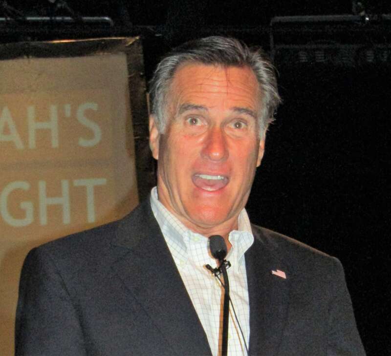 Mitt Romney at a Mia Love campaign rally in Thanksgiving Point, Utah.