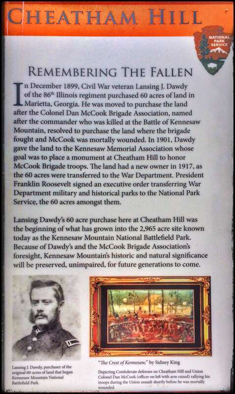 Illinois Civil War vet donates land to Park in honor of his fellow fallen soldiers from Illinois.