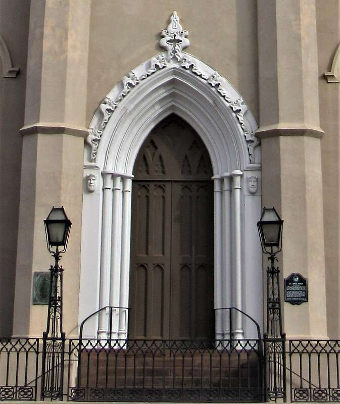 The main entrance into St. James Episcopal Church in Wilmington, North Carolina.