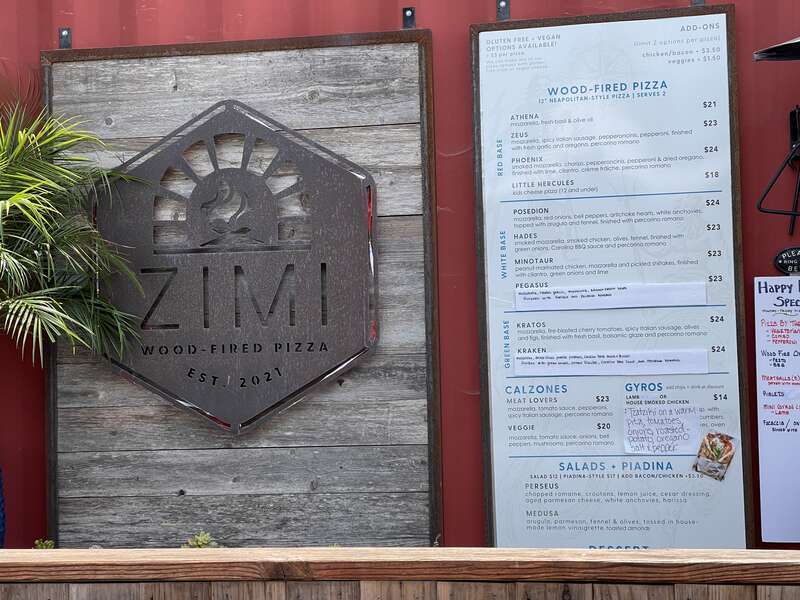 Zimi pizza at The Block Petaluma, Petaluma, California.