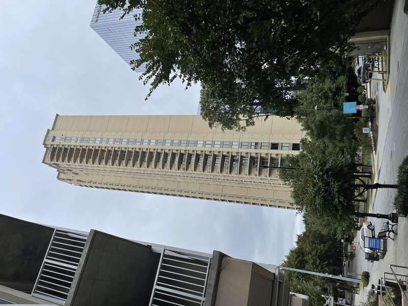 Photo of The Paramount at Buckhead building in the Buckhead neighborhood of Atlanta, Georgia. Photo was taken from the south on Stafford Rd