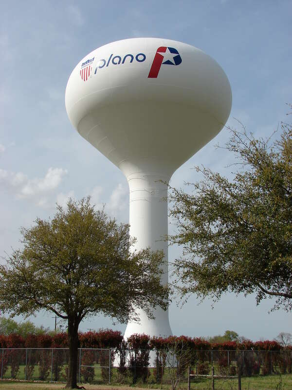 Water tower in Plano, Texas.