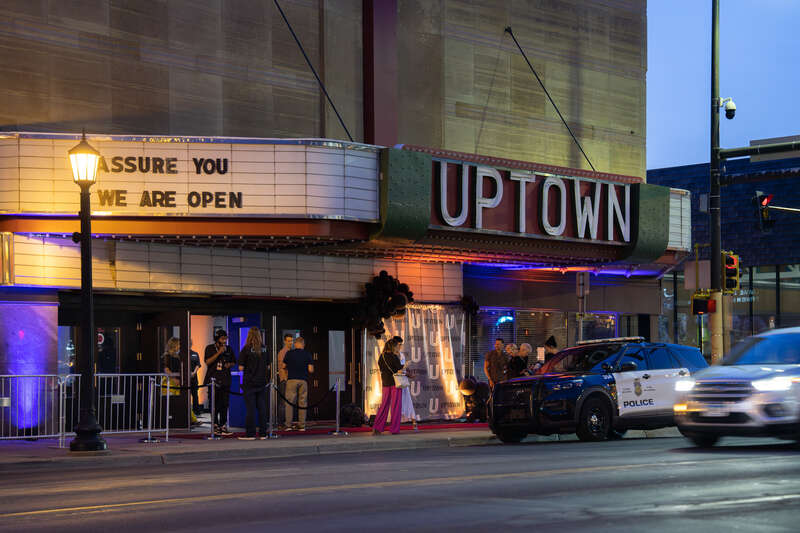 After closing during pandemic closures, the Uptown Theater in Uptown Minneapolis opens after renovations.
