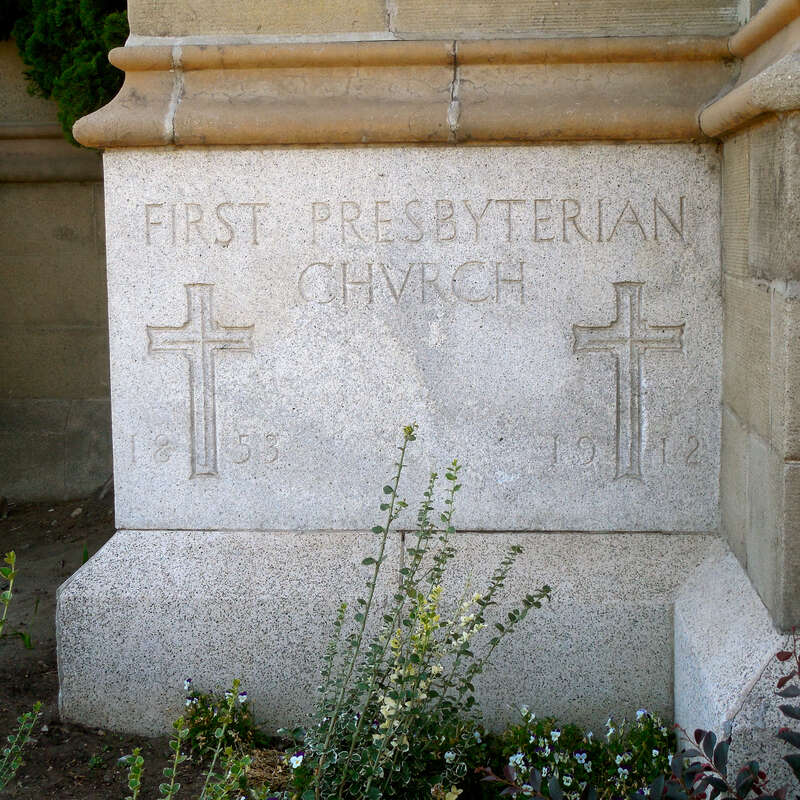 Corner stone of the First Presbyterian Church of Oakland, California: Sep 2015