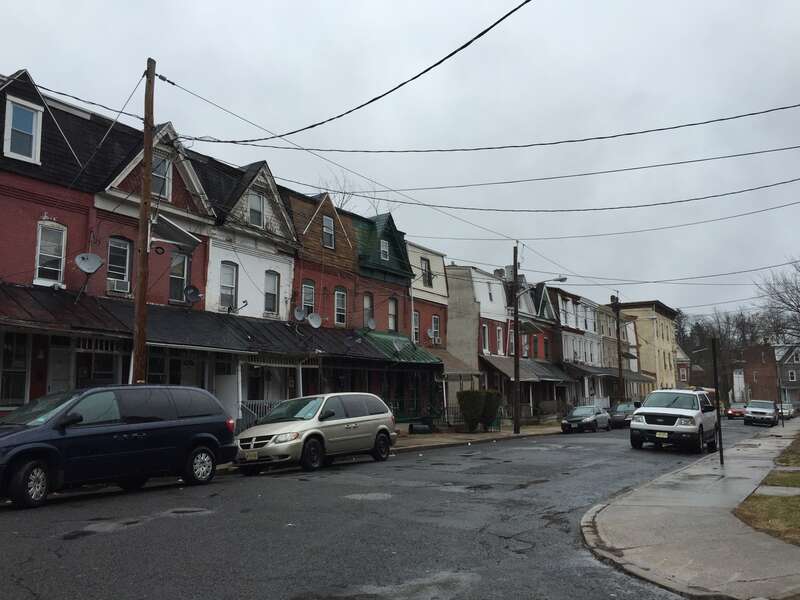 View southeast along Montgomery Place in the West End section of Trenton, New Jersey